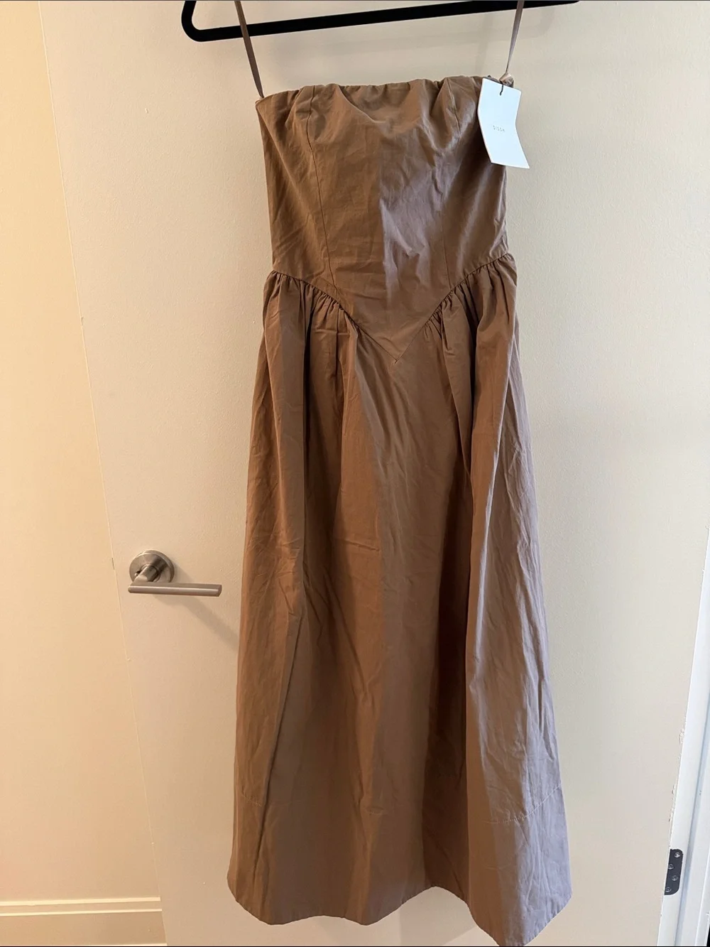 NWT Dissh Strapless Brown Hyland Midi Dress Size US 2